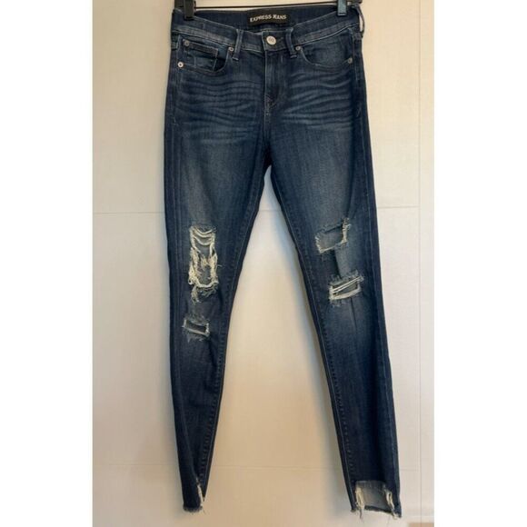 Express Women Ankle Legging Mid-Rise Jean Size 0R - Picture 1 of 10